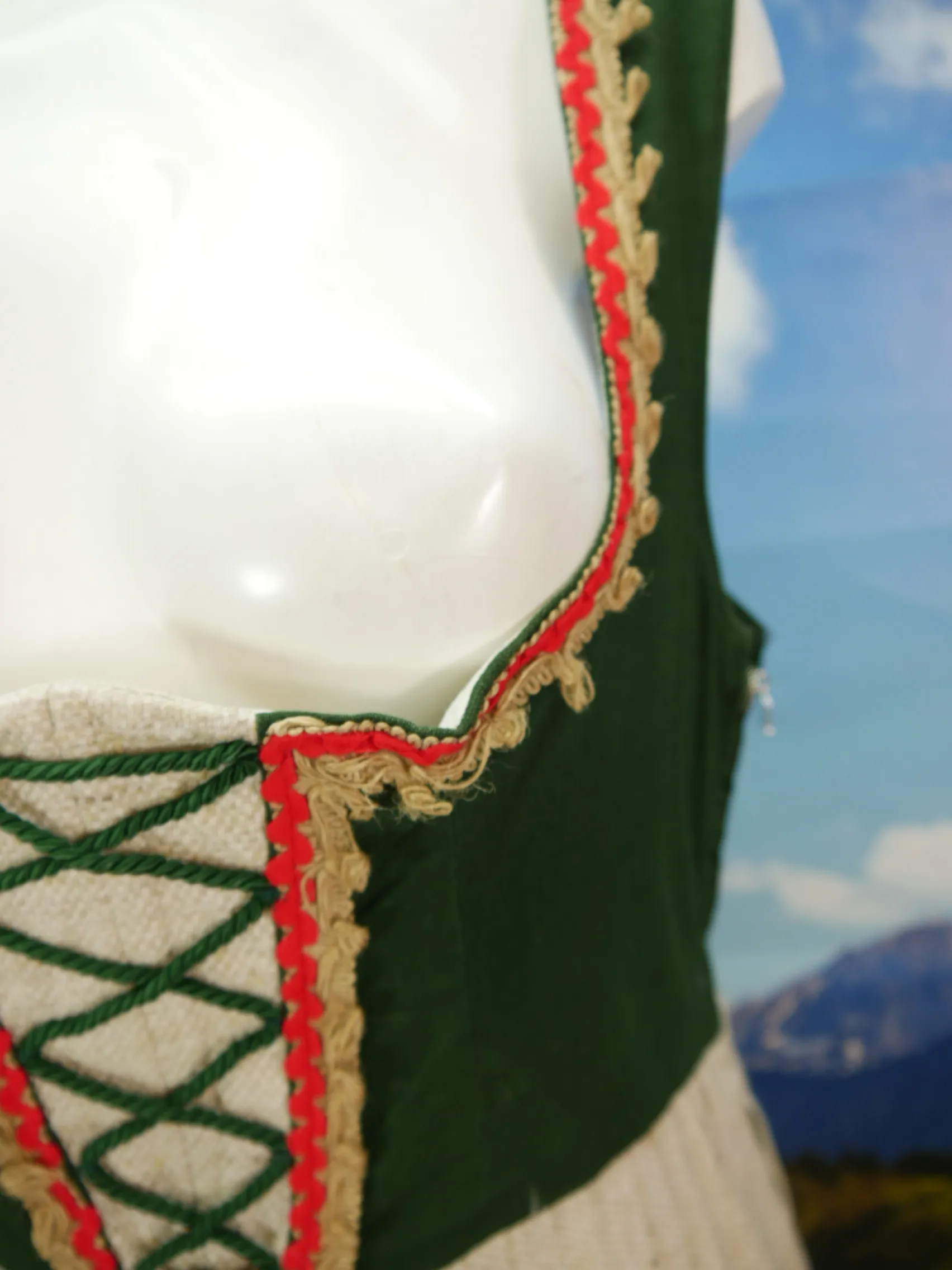Echtes Dirndl aus Oberbayern Balkonett süßes Vintage Dirndl ohne Schürze Gr.44
